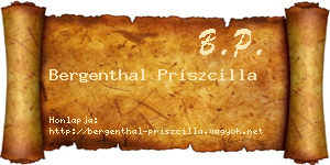 Bergenthal Priszcilla névjegykártya